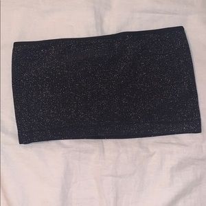 Glitter bandeau tube top
